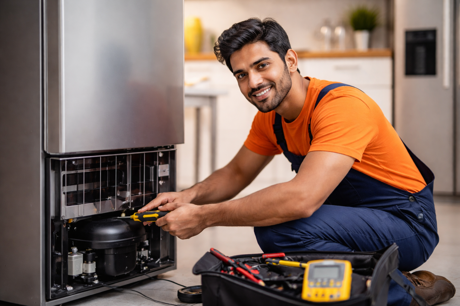 Washing machine repair service in progress
